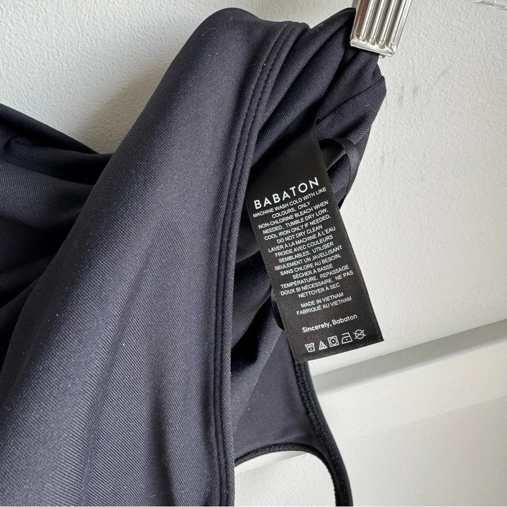 Aritzia Babaton Contour Black Square Neck Long Sleeve Bodysuit Sz M - Picture 12 of 13